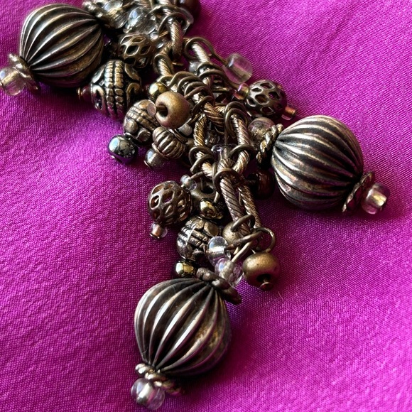 Brass Like Lariat Necklace - Picture 4 of 7